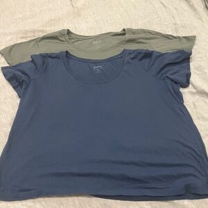 Pact Women's Short Sleeve Tees - Blue/Olive XL Scoop